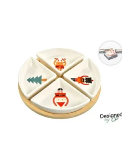 SET APERITIF 4 COUPELLES ET 1 PLATEAU 21.5X3.7CM