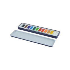 SET 12 AQUARELLES 1 PINCEAU ET PALETTE COMPARTIMENTEE