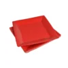 SET 20 ASSIETTES CARREE CARTON 23X23CM ROUGE
