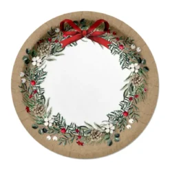 SET 6 ASSIETTES CARTON D.23CM CHRISTMAS BOW
