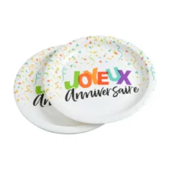 SET 6 ASSIETTES CARTON D.23CM HAPPY CONFETTIS