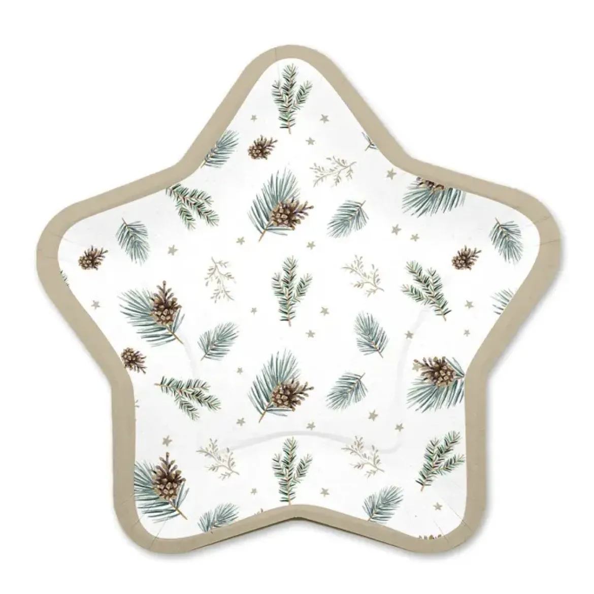 SET 6 ASSIETTES ETOILE NATURE CERF D.23CM