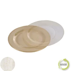 SET 6 ASSIETTES PAILLETTE OR D.23CM