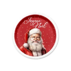SET 6 ASSIETTES RONDES PERE NOEL D.18CM