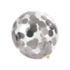 SET 6 BALLONS CONFETTIS ARGENT D.30CM