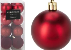 SET BOULE NOEL D.5CM ROUGE