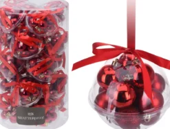 SET BOULE NOEL 12X3CM ROUGE