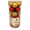 SET 24 BOULES NOEL PLASTIQUE D.6CM