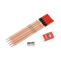 SET 5 CRAYONS A ESQUISSE AVEC GOMME ET TAILLE CRAYON