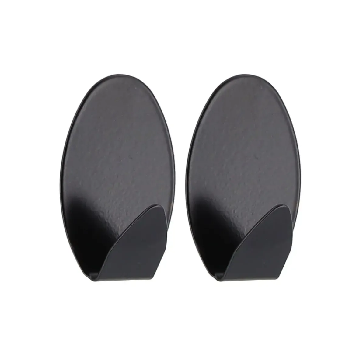 SET 2 CROCHETS ACIER INOXYDABLE 3M OVAL PEINT NOIR