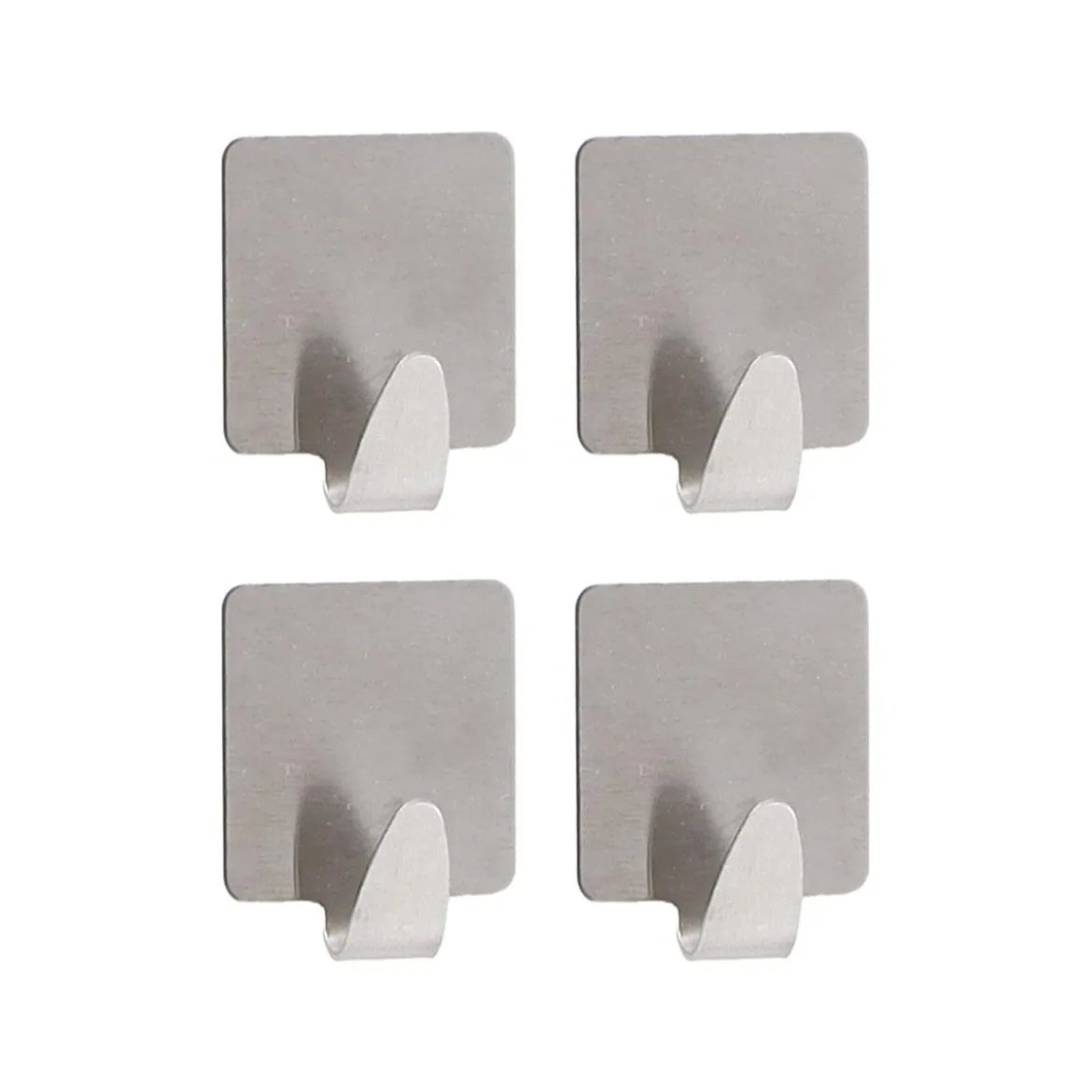 SET 4 CROCHETS ACIER INOXYDABLE 3M CARRE CHROME