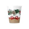 SET 6 GOBELETS CARTON 25CL CHRISTMAS BOW