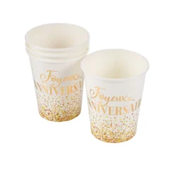SET 6 GOBELETS GOLD 25CL