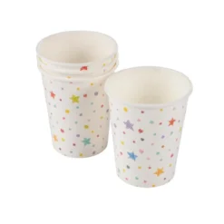 SET 6 GOBELETS PAPIER 25CL ANNIVERSAIRE COLORE
