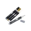 SET 4 MARQUEURS ACRYLIQUES POINTE 3MM BLANC NOIR OR ARGENT