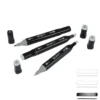 SET 3 MARQUEURS ALCOOL DOUBLE POINTE BISEAUTEE BASIQUE