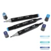 SET 3 MARQUEURS DOUBLE POINTE BLEU