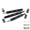 SET 3 MARQUEURS DOUBLE POINTE GRIS