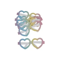 SET 6 PAIRES DE LUNETTES COEUR PAPIER MULTICOLORE RAINBOW