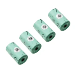 SET 4 ROULEAUX 20 SACS A DEJECTIONS 6.5X3.5CM PARFUM CITRON