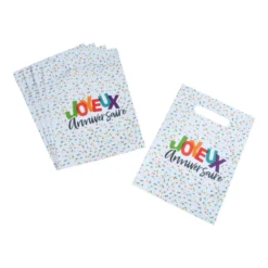 SET 6 SACS A BONBONS PAPIER H.23CM HAPPY CONFETTIS