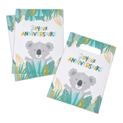 SET 6 SACS A BONBONS PAPIER H.23CM KOALA