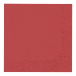 SET 20 SERVIETTES COCKTAIL 3 PLIS 25X25CM ROUGE