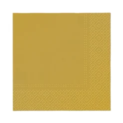 SET 20 SERVIETTES COCKTAIL 3 PLIS 25X25CM OR