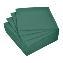 SET 40 SERVIETTES MICROGAUFREES 2 PLIS 38X38CM VERT SAPIN