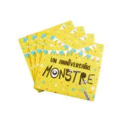 SET 20 SERVIETTES PAPIER 3 PLIS 33X33CM MONSTRES