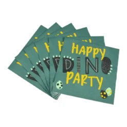SET 20 SERVIETTES PAPIER 3 PLIS 33X33CM HAPPY DINO