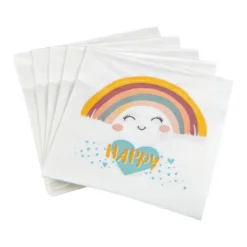SET 20 SERVIETTES PAPIER 33X33CM RAINBOW