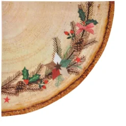 SET 12 SERVIETTES 3 PLIS D.32CM COURONNE SUR BOIS