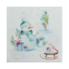 SET 20 SERVIETTES 3 PLIS 33X33CM BONHOMME DE NEIGE ET OISEAU