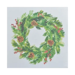 SET 20 SERVIETTES 3 PLIS 33X33CM COURONNE AQUARELLE