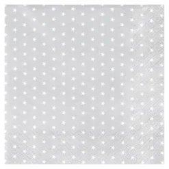 SET 20 SERVIETTES 3 PLIS 33X33CM ETOILE ARGENT