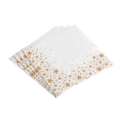 SET 20 SERVIETTES 3 PLIS 33X33CM ETOILE OR