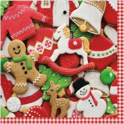SET 20 SERVIETTES 3 PLIS 33X33CM GATEAUX VICHY