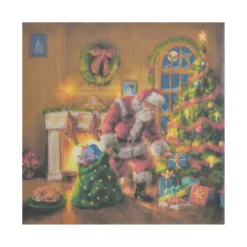 SET 20 SERVIETTES 3 PLIS 33X33CM PERE NOEL ET LES CADEAUX