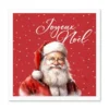 SET 20 SERVIETTES 3 PLIS 33X33CM PERE NOEL