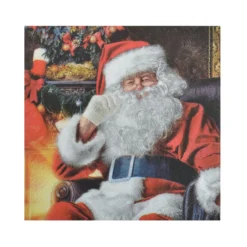SET 20 SERVIETTES 3 PLIS 33X33CM PERE NOEL DANS SON FAUTEUIL