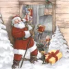 SET 20 SERVIETTES 3 PLIS 33X33CM PERE NOEL ET SES LUTINS