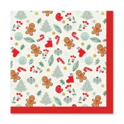 SET 20 SERVIETTES 3 PLIS 33X33CM PETIT BISCUIT
