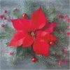 SET 20 SERVIETTES 3 PLIS 33X33CM POINSETTIA