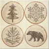 SET 20 SERVIETTES 3 PLIS 33X33CM RONDELLES DE BOIS