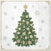 SET 20 SERVIETTES 3 PLIS 33X33CM SAPIN GIVRE