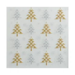 SET 20 SERVIETTES 3 PLIS 33X33CM SAPINS OR ET ARGENT