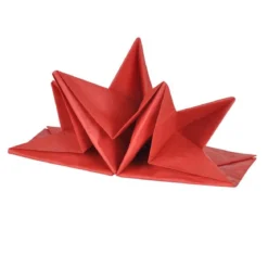 SET 12 SERVIETTES PRE PLIEES 40X60CM ROUGE