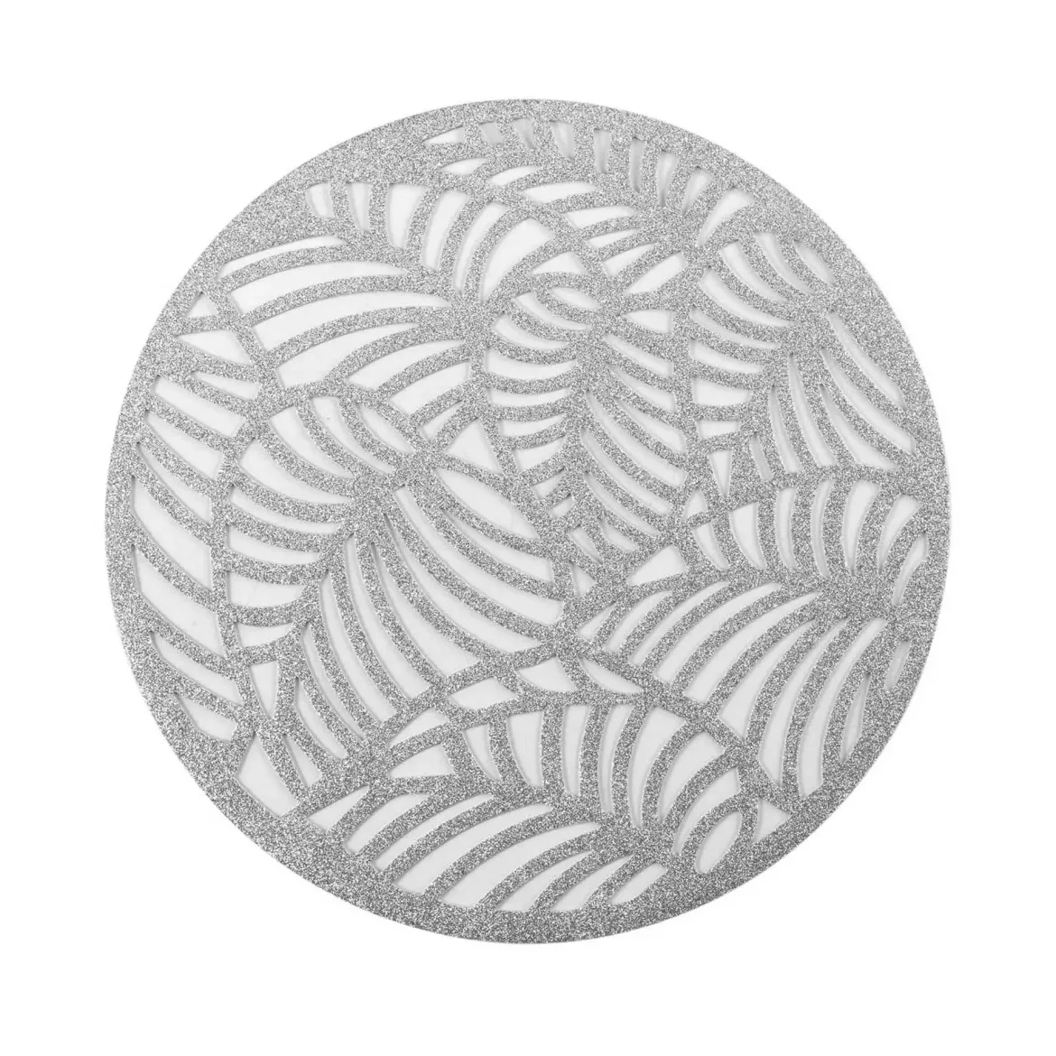 SET TABLE 38CM AJOURE PAILLETTES ELINOR ARGENT