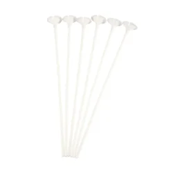 SET 10 TIGES A BALLONS CARTON H.34CM BLANC